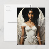 Black Angel Art Inspirerend Briefkaart (Voorkant / Achterkant)