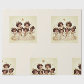 Black Angel Christmas Choir Wrapping Paper 1 Cadeaupapier