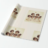 Black Angel Christmas Choir Wrapping Paper 1 Cadeaupapier (Uitgerold)