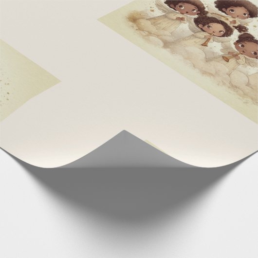 Black Angel Christmas Choir Wrapping Paper 1 Cadeaupapier (Hoek)