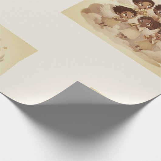 Black Angel Christmas Choir Wrapping Paper 2 Cadeaupapier (Hoek)
