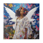 Black Angel Fantasy Art Tegeltje (Voorkant)