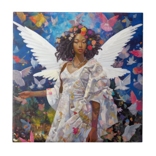 Black Angel Fantasy Art Tegeltje