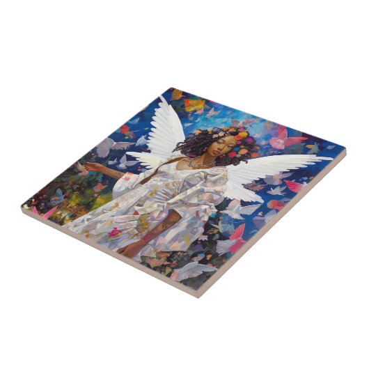 Black Angel Fantasy Art Tegeltje (Zijkant)