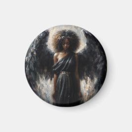 Black Angel Girl With Dark Wings Magnet