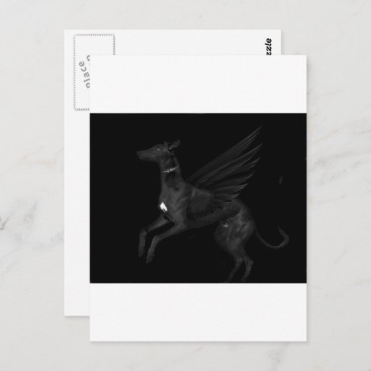 Black Angel Greyhound Briefkaart (Voorkant / Achterkant)