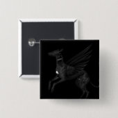 Black Angel Greyhound Vierkante Button 5,1 Cm (Voorkant /achterkant)
