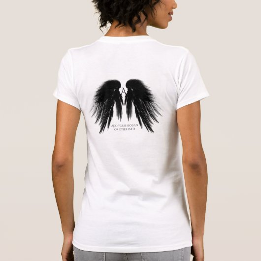 BLACK ANGEL WINGS Back Monogram T-Shirt (Achterkant)