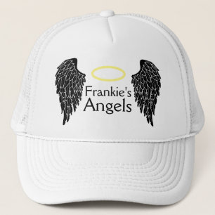 Black Angel Wings en Gold Halo Trucker Hoed Trucker Pet