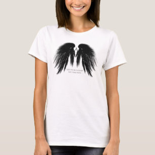 BLACK ANGEL WINGS Front Monogram T-shirt