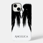 BLACK ANGEL WINGS Monogram Case-Mate iPhone Case (Achterkant)