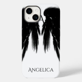 BLACK ANGEL WINGS Monogram Case-Mate iPhone 14 Hoesje