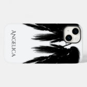 BLACK ANGEL WINGS Monogram Case-Mate iPhone Case (Achterkant (horizontaal))