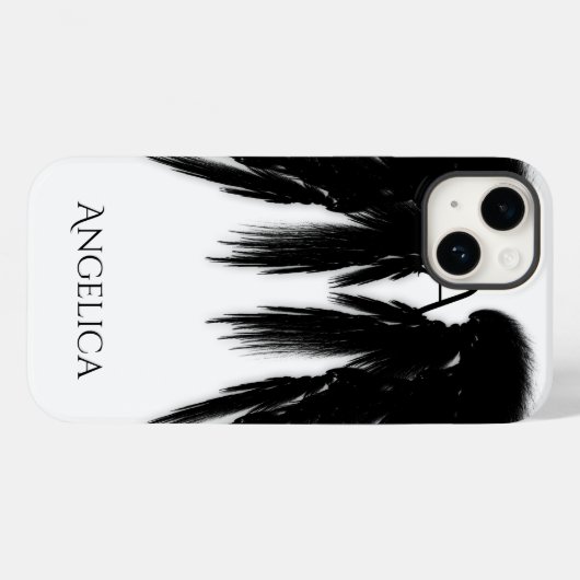 BLACK ANGEL WINGS Monogram Case-Mate iPhone Case (Achterkant (horizontaal))