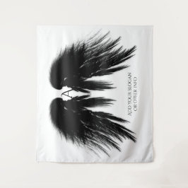 BLACK ANGEL WINGS Monogram Horizontale Tapestry Wandkleed
