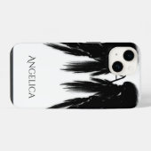 BLACK ANGEL WINGS Monogram iPhone Hoesje (Achterkant horizontaal)