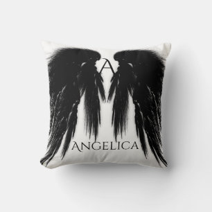BLACK ANGEL WINGS Monogram Kussen