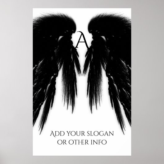 BLACK ANGEL WINGS Monogram Poster (Voorkant)