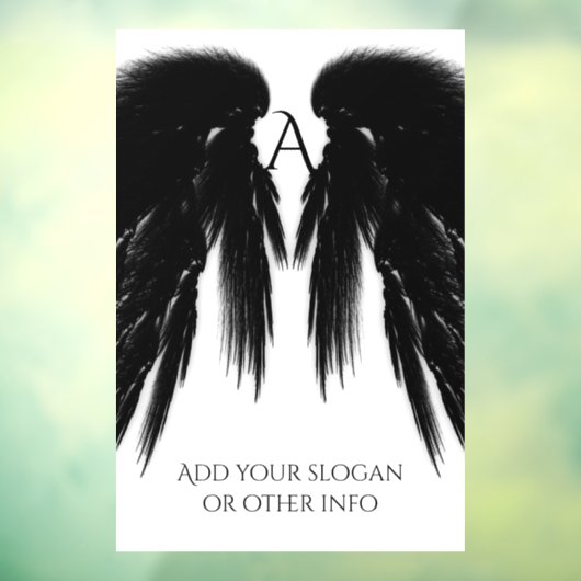 BLACK ANGEL WINGS Monogram Raamsticker (Vel 3)