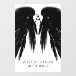 BLACK ANGEL WINGS Monogram Raamsticker