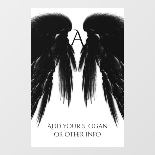 BLACK ANGEL WINGS Monogram Raamsticker (Vel)