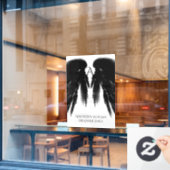 BLACK ANGEL WINGS Monogram Raamsticker (Cafe Raam)
