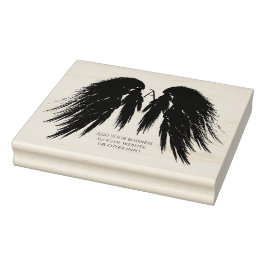 BLACK ANGEL WINGS Monogram Rubberstempel