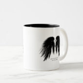 BLACK ANGEL WINGS Monogram Tweekleurige Koffiemok (Voorkant rechts)