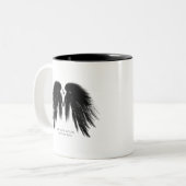 BLACK ANGEL WINGS Monogram Tweekleurige Koffiemok (Voorkant links)