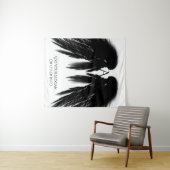 BLACK ANGEL WINGS Monogram verticaal Wandkleed (In Situ (horizontaal))
