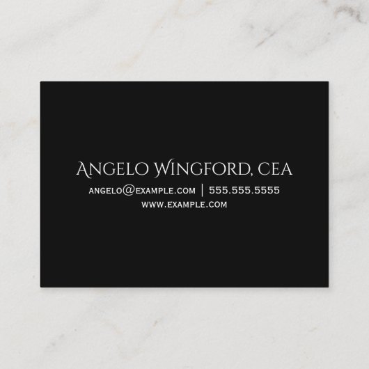 BLACK ANGEL WINGS Monogram Visitekaartje (Achterkant)