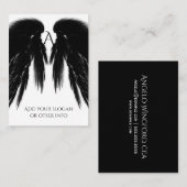 BLACK ANGEL WINGS Monogram Visitekaartje (Voorkant / Achterkant)