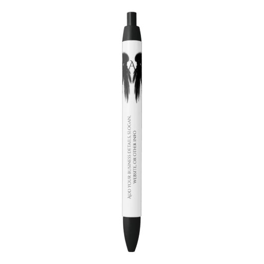BLACK ANGEL WINGS Monogram Zwarte Inkt Pen (Voorkant Verticaal)