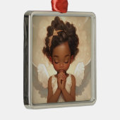 Black Angel's Gebed voor Kerstmis Serenity Metalen Ornament (Rechts)