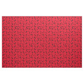 Black Angled Muzieknoten Pattern op Red Stof (Fat Quarter)