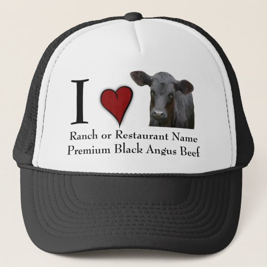 Black Angus Beef - Ik hou van design Trucker Pet (Voorkant)