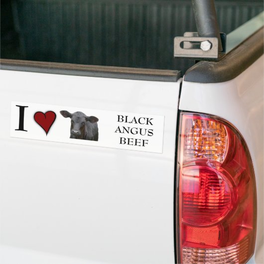 Black Angus Beef - Ik hou van hartontwerp Bumpersticker (Op Truck)