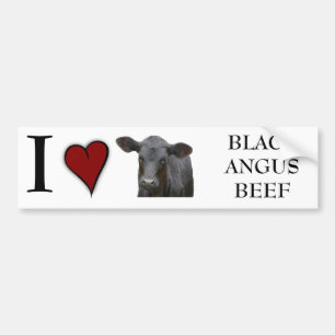Black Angus Beef - Ik hou van hartontwerp Bumpersticker