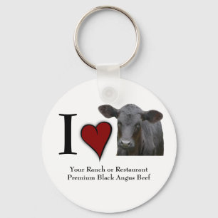 Black Angus Beef - Ik hou van hartontwerp Sleutelhanger