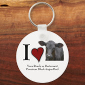 Black Angus Beef - Ik hou van hartontwerp Sleutelhanger (Voorkant)