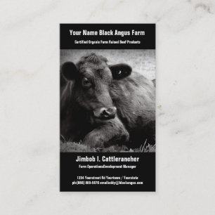 Black Angus Beef Ranch of Boerderij Business Visitekaartje