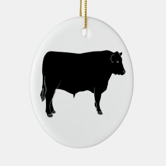 Black Angus Bull Keramisch Ornament (Rechts)