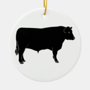 Black Angus Bull Keramisch Ornament