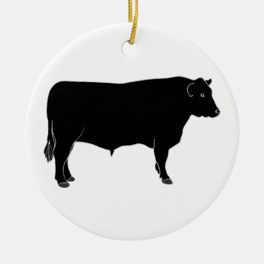 Black Angus Bull Keramisch Ornament (Voorkant)