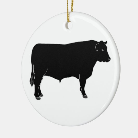 Black Angus Bull Keramisch Ornament (Links)