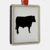 Black Angus Bull Metalen Ornament (Rechts)