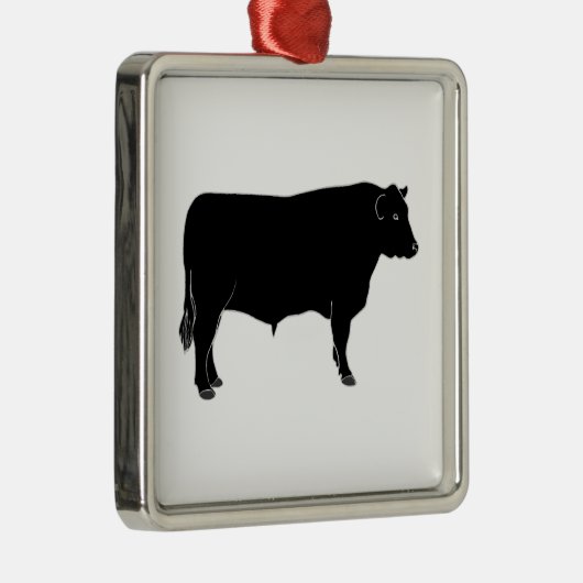 Black Angus Bull Metalen Ornament (Rechts)
