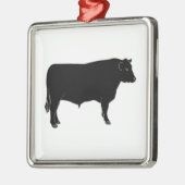 Black Angus Bull Metalen Ornament (Links)