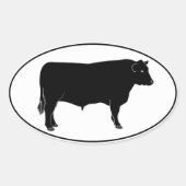 Black Angus Bull Ovale Sticker (Voorkant)