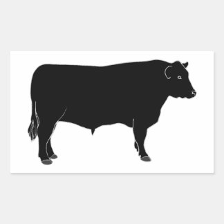 Black Angus Bull Rechthoekige Sticker